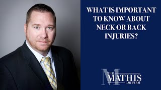 What is important to know about neck or back injuries?