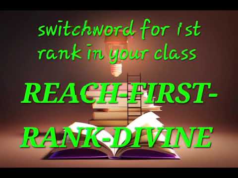 REACH-FIRST-RANK-DIVINE switchword for 1st rank in your class .