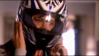 Actress Catherine Bell in Motorcycle Gear