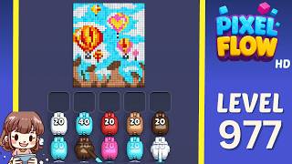 Pixel Flow Level 977 Solution Walkthrough