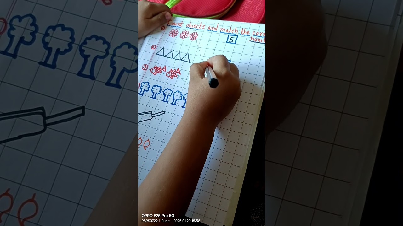 Match with correct number /nursery maths worksheet idea👍