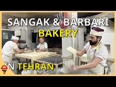 Baking Iranian Sangak and Barbari Bread by a 30-Year Experienced Artisan👌