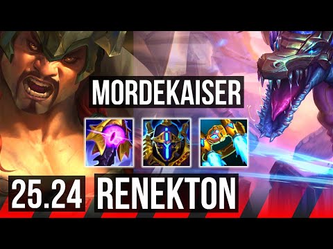 MORDEKAISER vs RENEKTON (TOP) | Good KDA: 8/1/7 | KR Grandmaster | 25.24