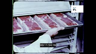 1950s Meat in Industrial Freezer, Freezing Meat, 16mm