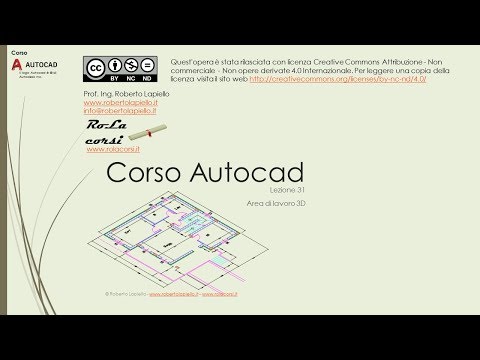 Corso Autocad - Lezione 31 - Area di lavoro 3D