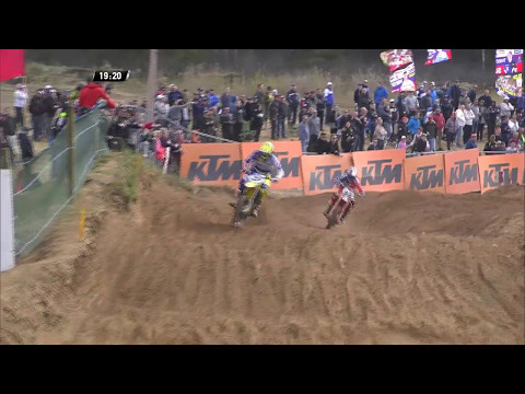 MXGP of Latvia Jeffrey Herlings passes Arminas Jasikonis #Motocross