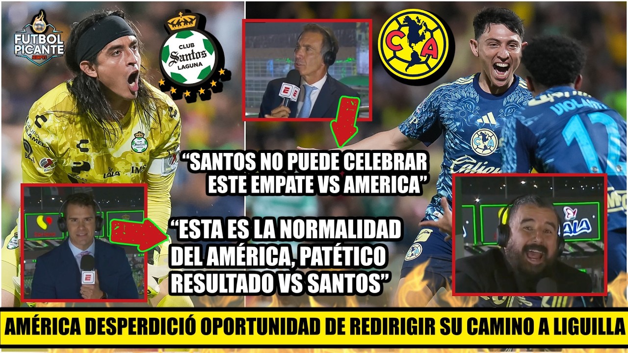 AMÉRICA INCAPAZ DE SUPERAR A SANTOS ni con un hombre menos. Se conformó con EMPATE | Futbol Picante