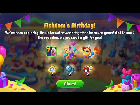 @Fishdom Snowy Celebration Gold Pass activated, 7th Fishdom Birthday 🎉