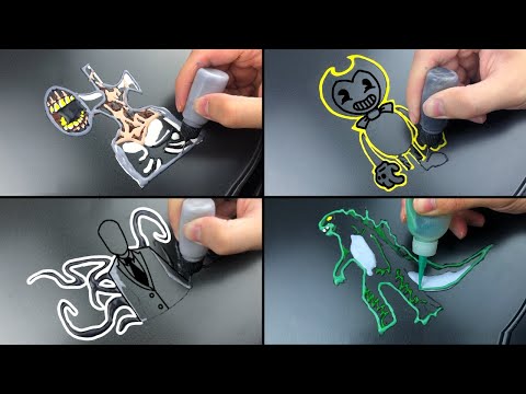Pancake Art - Siren Head, Godzilla, Slenderman, Bendy