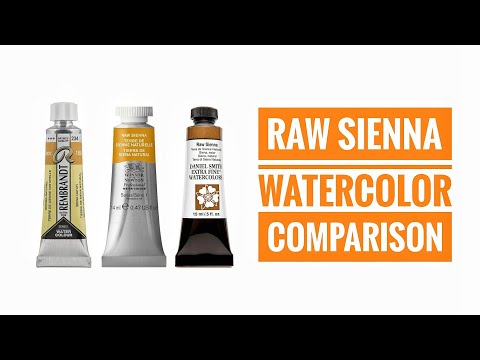 Raw Sienna Watercolor Comparison - Daniel Smith - Winsor & Newton - Rembrandt - Lukas