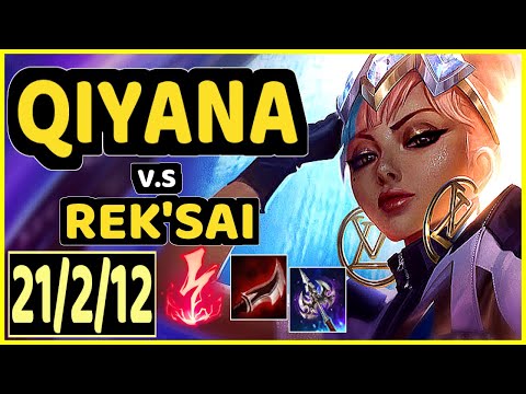 RAZORK (QIYANA) vs REK'SAI - 21/2/12 KDA JUNGLE CHALLENGER GAMEPLAY - EUW