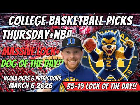 College Basketball Picks Today Thursday 3/5/2026 | Free NCAAB Best Bets, Props, and Predictions