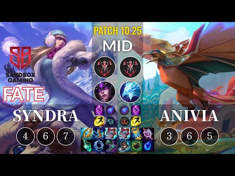 SB FATE Syndra vs Anivia Mid - KR Patch 10.25