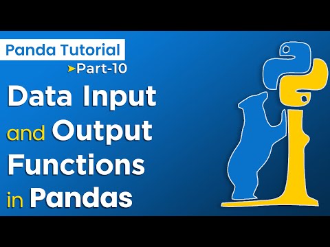 Data Input and Output Functions in Pandas English | Panda s Library Tutorial 10