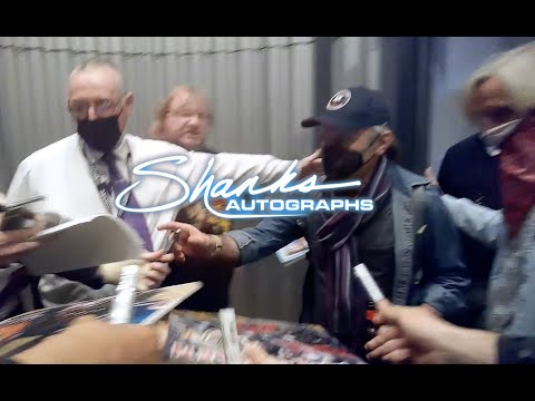 Iron maiden Bruce Dickinson Signing Autographs leaving Manchester Lowry Theatre