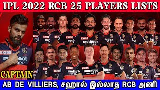 Royal Challengers Bangalore Team Squad After 2022 IPLMega Auction RCB Squad 2022, RCB New Captain