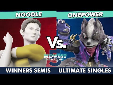 Midwest Arcadian 5 Winners Semis - NOODLE (Wii Fit Trainer) Vs. OnePower (Wolf) SSBU Ultimate