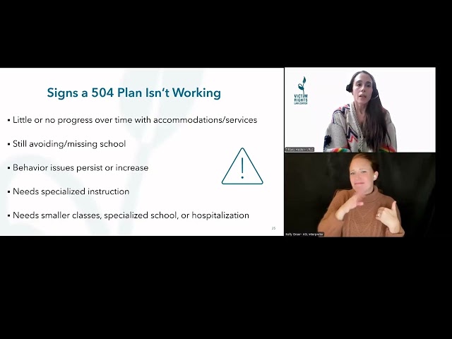 How 504 Plans and IEPs can Support Survivors’ Needs in K-12 Schools, Pt. 2 (English)