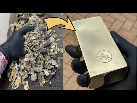 Mixed Metal Slag Melting - Trash To Treasure - Perfect Mirrored Bar - ASMR Metal Melting - BigStackD