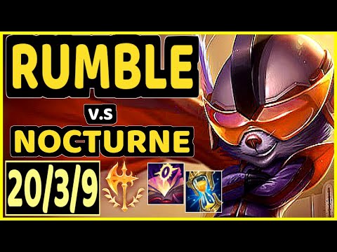 RUMBLE vs NOCTURNE - 20/3/9 KDA JUNGLE GAMEPLAY - NA Ranked GRANDMASTER