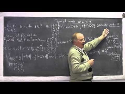 Lectia 839 - Geometrie analitica Ecuatia dreptei Coliniaritate 3 puncte Aria unui triunghi Clasa 11