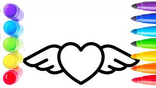 Easy Heart Drawing for Kids ❤️ | Cute Heart Drawing Step by Step | Simple Love Heart Drawing Tutoria