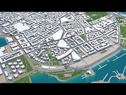 Helsinki city finland 3d model 20km