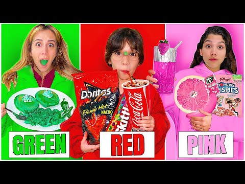 Eating Only ONE Color of Food for 24 Hours!!! *Rainbow Food Challenge* | Familia Diamond