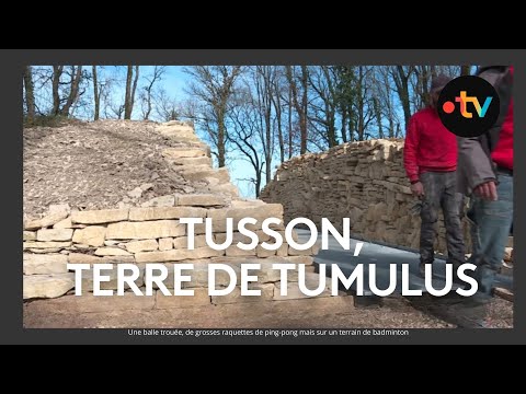 Le Tumulus Le Petit Dognon, monument historique du néolithique, en cours de rénovation à Tusson