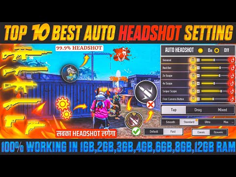 Free Fire Max Auto Headshot Trick 2025 Sensitivity Setting | 2gb, 4gb, 6gb Ram Headshot Sensitivity