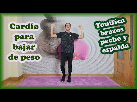 Ejercicios cardio en casa para bajar de peso y tonificar brazos.