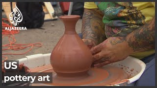 US artist blends ancient pottery craft with social commentary