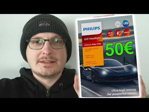 Let's test the most powerful Philips H7 LED Ultinon Rally 3590 90W vs Philips 3551 50W
