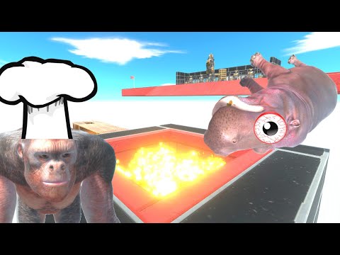 GORO MASTERCHEF + GHOR WANT TO LUNCH! WHO GOES TO THE PAN?  - ANIMAL REVOLT BATTLE SIMULATOR