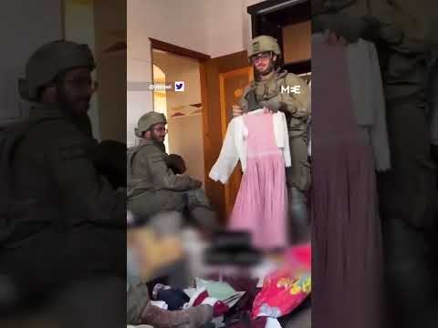 Video shows Israeli soldiers trying on Palestinian children’s clothes