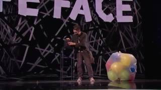 Tape face plays staple gun shoot out America&#39;s Got Talent 2016