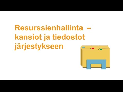 Resurssienhallinta – kansiot ja tiedostot järjestykseen