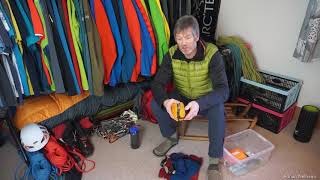 Packing to stay overnight in an alpine hut