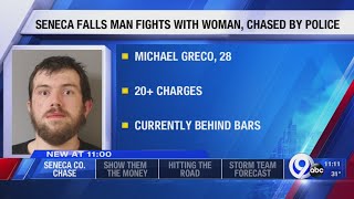 Seneca Falls man fights with woman, chased by police several times