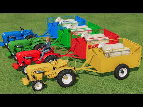 LOADING SHEEP WITH MINI PORSCHE TRACTOR ! TRANSPORT TRUCK - FARMING SIMULATOR 22