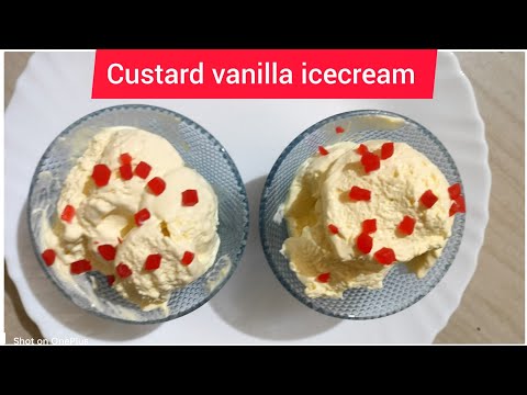 Homemade vanilla icecream in Marathi, custard icecream recipe, vanilla icecream