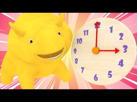 Dino i Dina uczą się Czytania Godzin z Zegara i Czasów Posiłków - ucz się z Dino dinozaurem