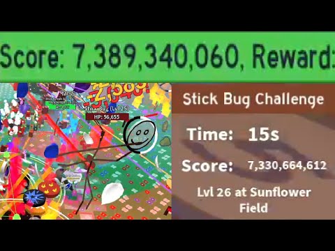 [NIL] World Record 7.4B Score Stick Bug Challenge | Bee Swarm Simulator