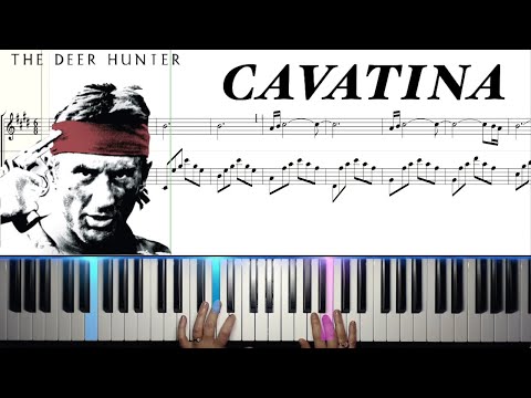 Cavatina - from The Deer Hunter - Piano tutorial with scrolling sheet music