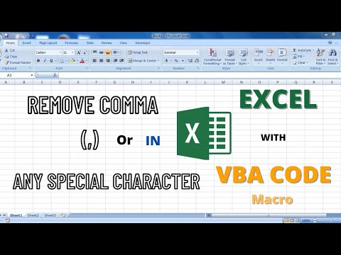 Remove Comma (or) Any Special Character in Excel Sheet by Using VBA Code Macro | Excel Tutorial