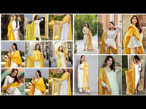 Yellow and white dress designs ideas for girls 2025