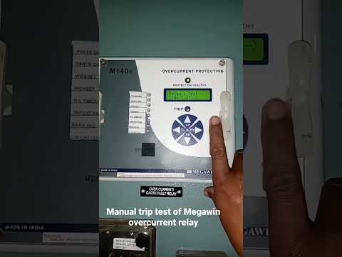 Manual trip test of Megawin Make M140 c overcurrent protection Relay.