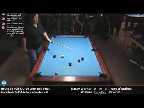 Kassy Werner vs Tracy D'Andrea - Women's 8-Ball - Route 34 Pub and Grub