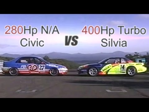 [ENG CC] N/A vs. Turbo - 280Hp Civic vs. 400Hp Silvia - battle in Ebisu HV12