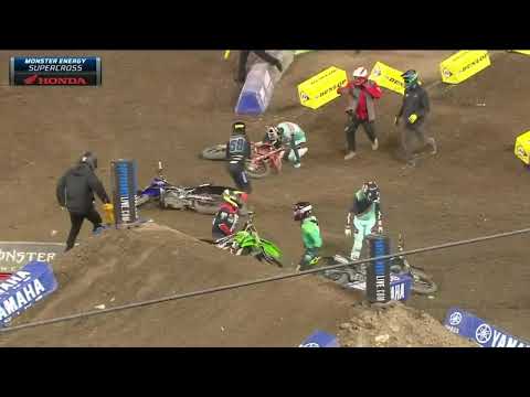 Violent first turn crash Anaheim 2 LCQ